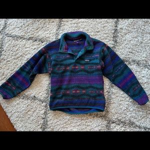 Vintage 90s Patagonia Men’s Synchilla Snap-T Fleece Pullover Aztec Print - Small